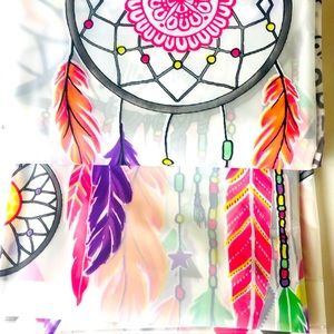Dreamcatchers Feathers Peva Shower Curtain Pink